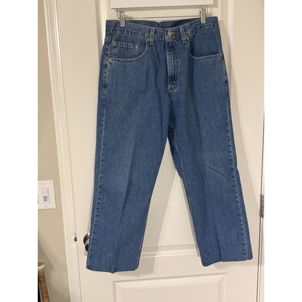 Levi's Men's Vintage 569 Large Straight Fit Jeans Blue Denim Y2K Altered